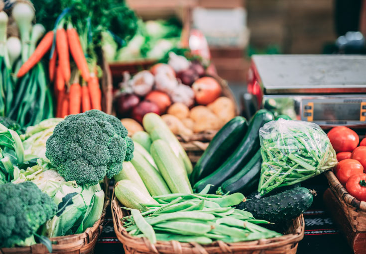 alimentos na mala - vegetais