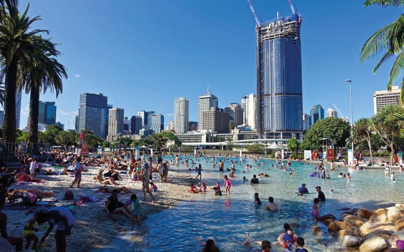 Intercâmbio em Brisbane - Praia artificial